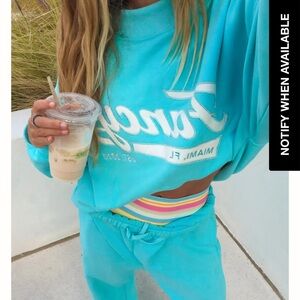 Turquoise Crewneck Sweatshirt and Joggers Set - Bright Aqua